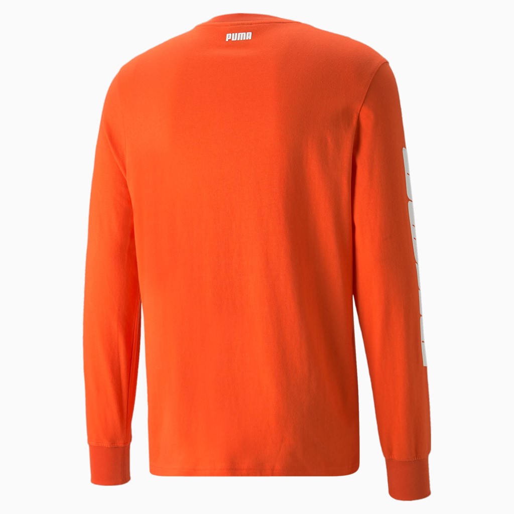 Puma 4th Quarter Long Sleeve Løbe T-shirt Herre Cherry Tomato | 504132ZSN