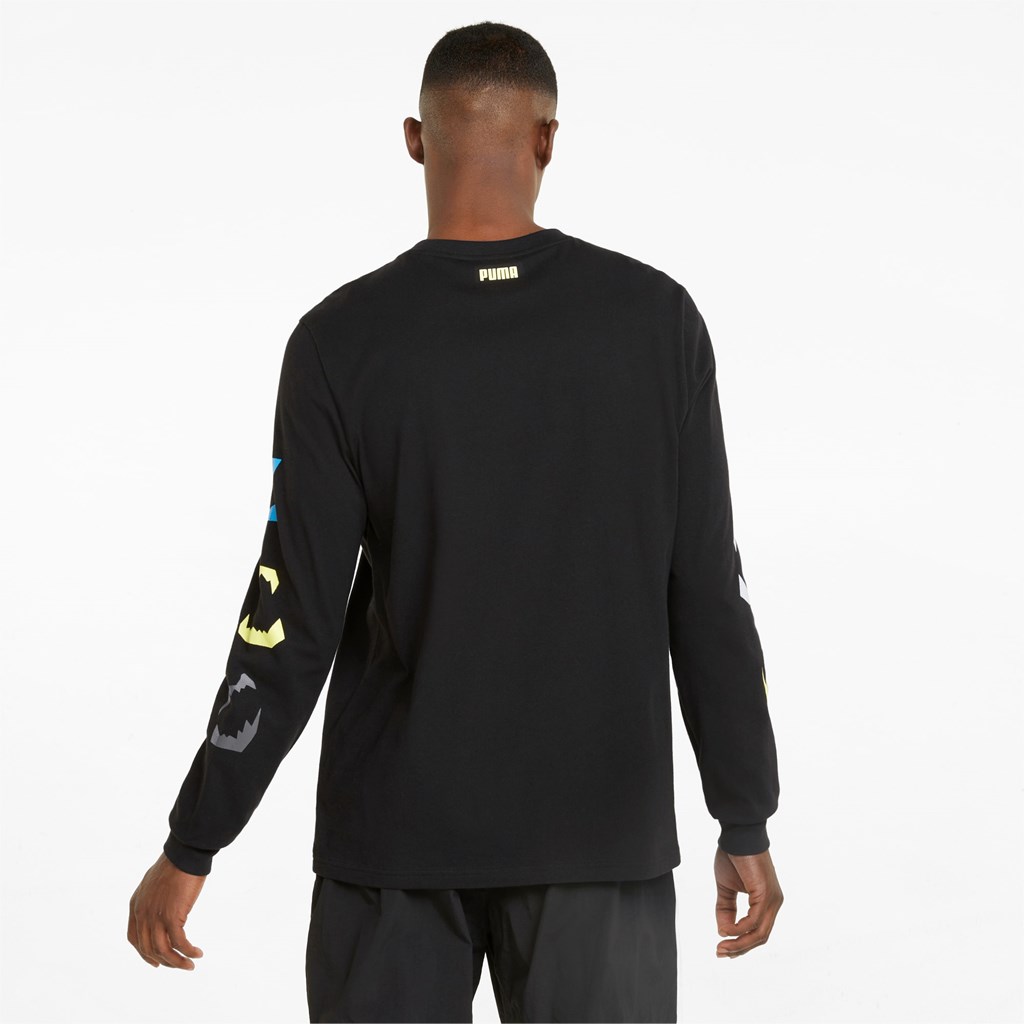 Puma 4th Quarter Long Sleeve Løbe T-shirt Herre Sort | 769453VZM