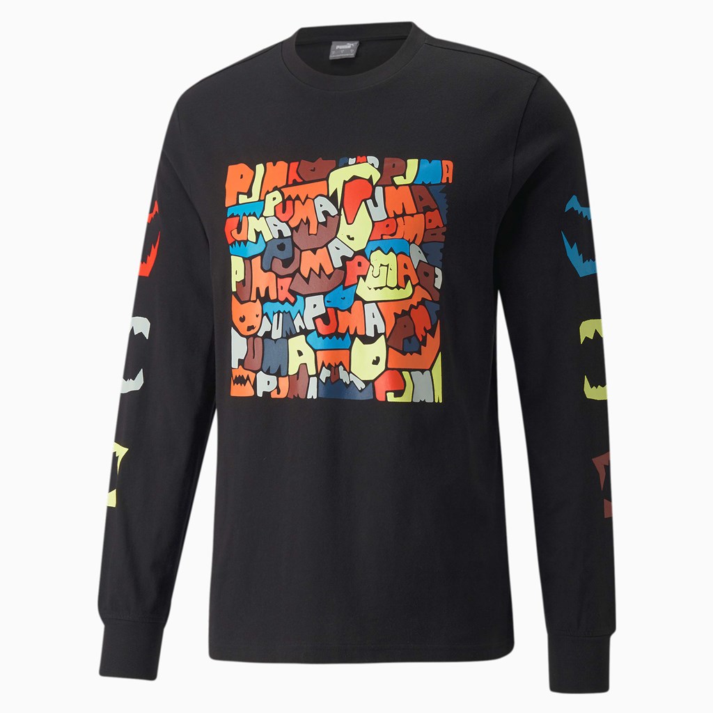 Puma 4th Quarter Long Sleeve Løbe T-shirt Herre Sort | 769453VZM