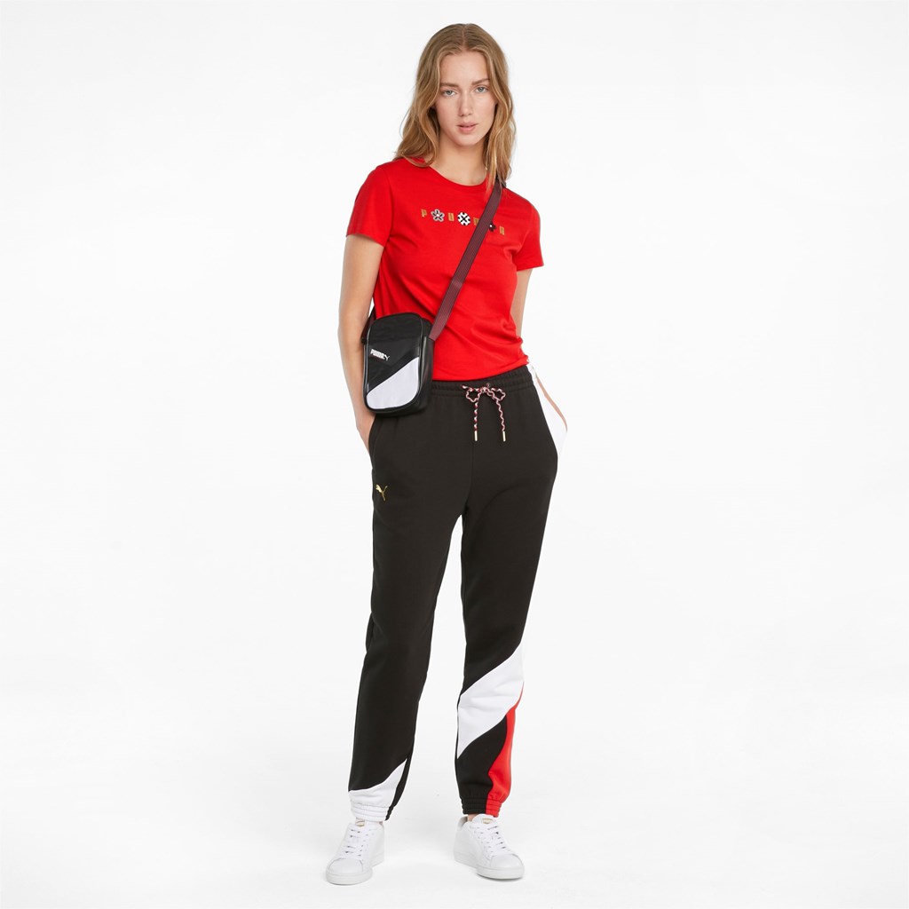 Puma AS Graphic Løbe T-shirt Dame Rød | 730524GBS