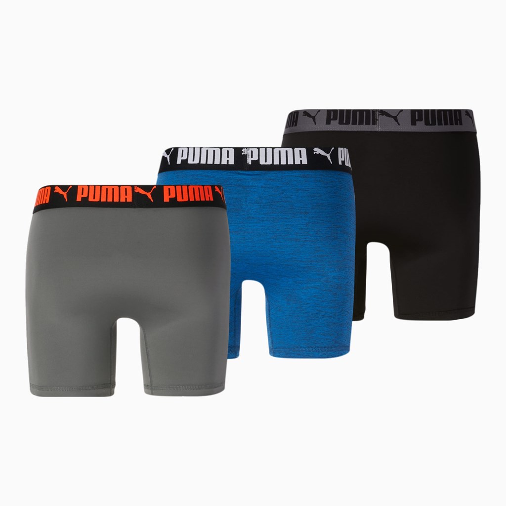 Puma Atletiske Boxer Briefs [3 Pack] Briefs Herre Blå Grå | 574698IQG