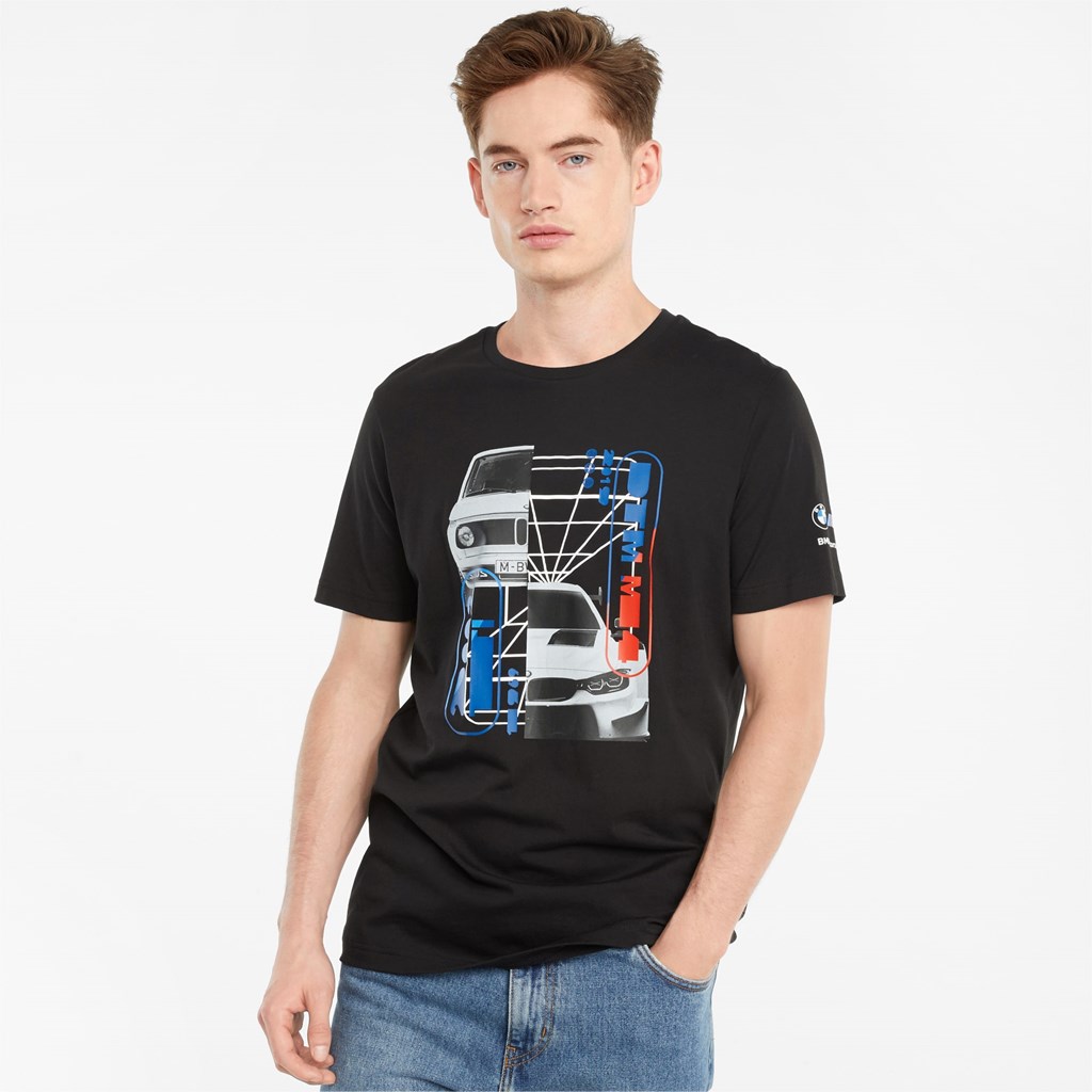 Puma BMW M Motorsport Car Graphic Løbe T-shirt Herre Sort | 437618NCV