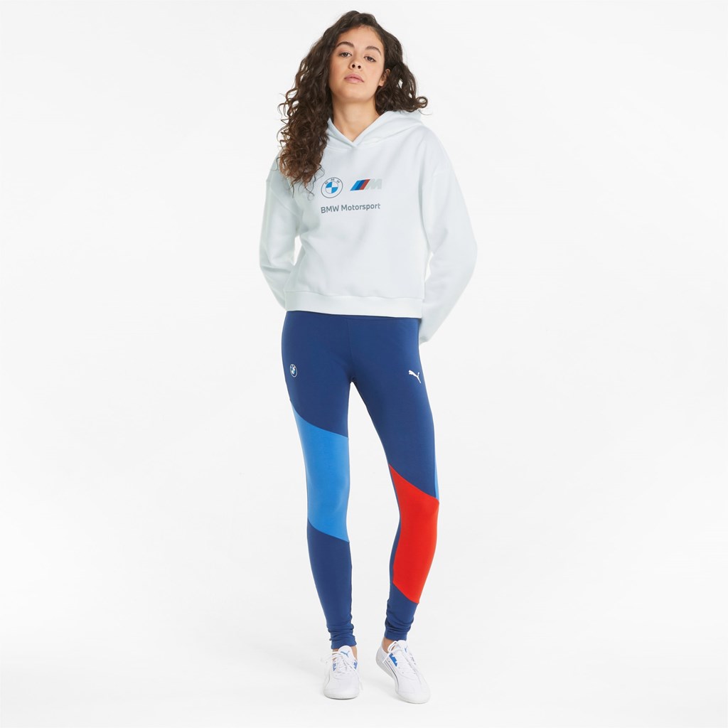 Puma BMW M Motorsport Essentials Logo Hættetrøje Dame Hvide | 570186ZVH