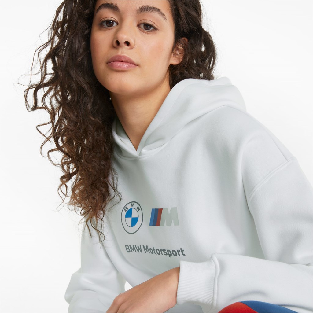 Puma BMW M Motorsport Essentials Logo Hættetrøje Dame Hvide | 570186ZVH