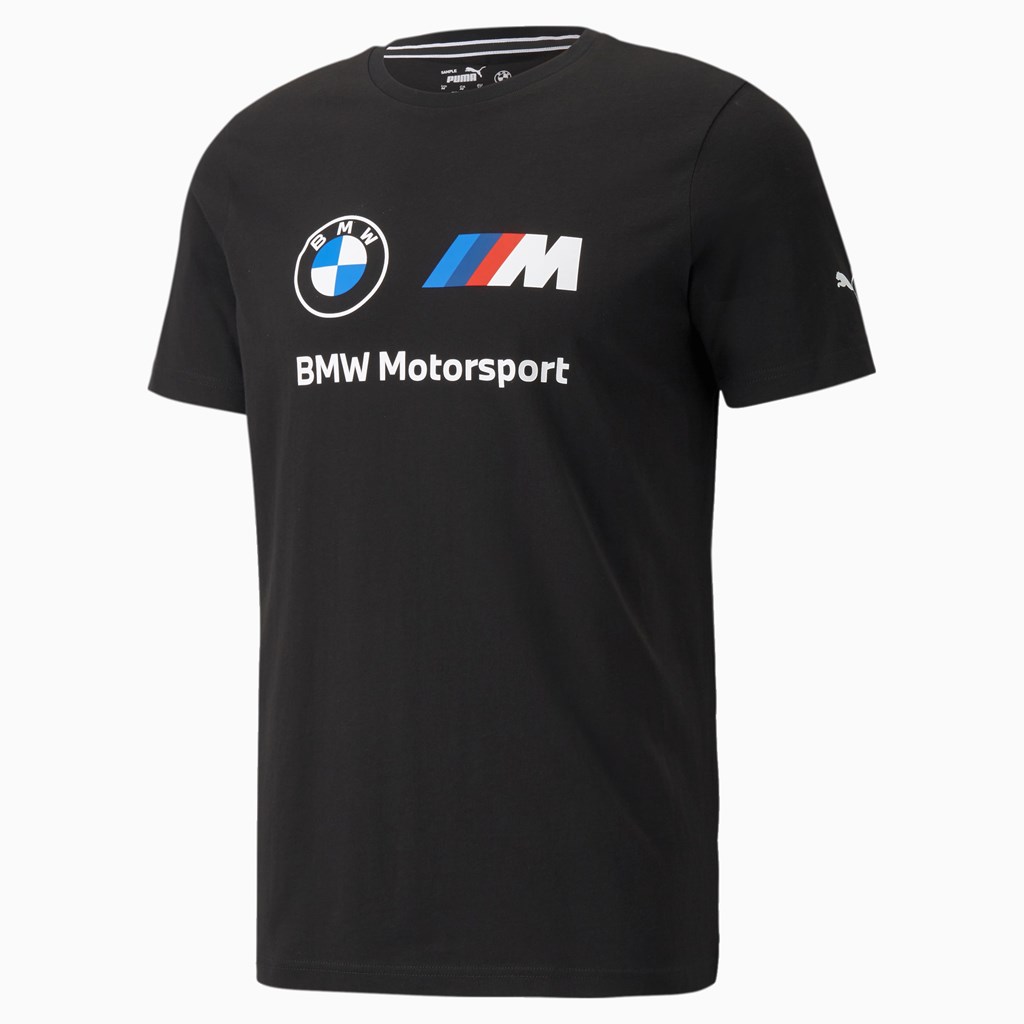 Puma BMW M Motorsport Essentials Logo Løbe T-shirt Herre Sort | 350967EXZ