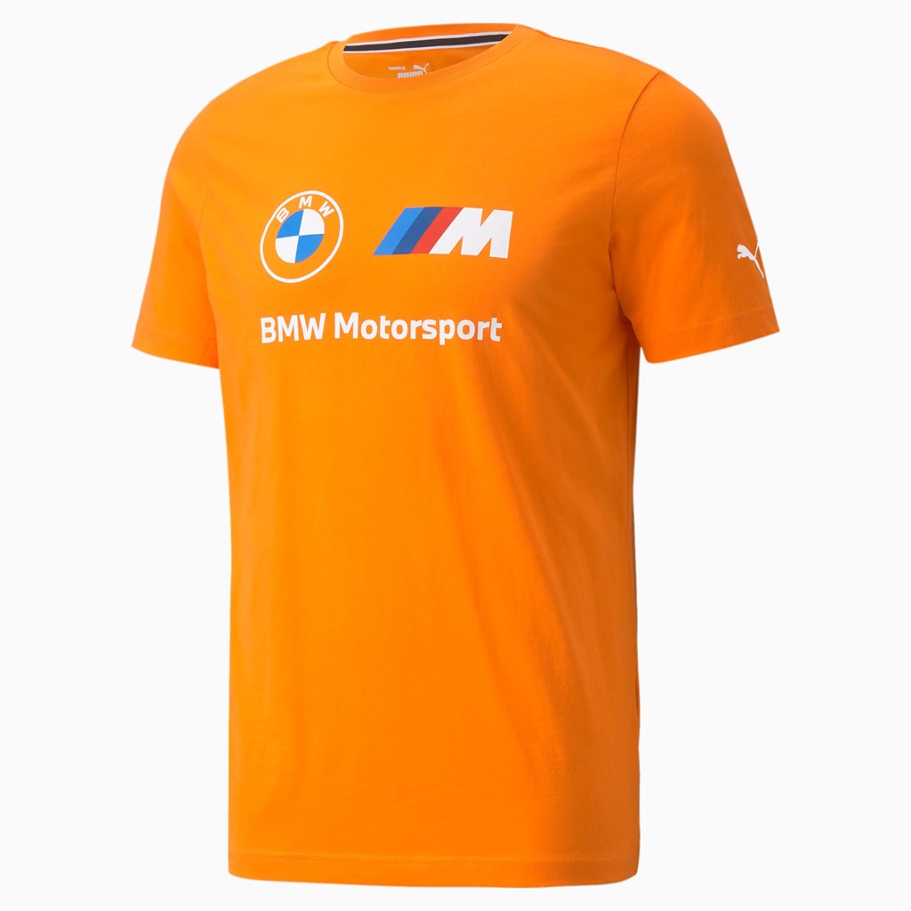 Puma BMW M Motorsport Essentials Logo Løbe T-shirt Herre Orange | 435021VPG