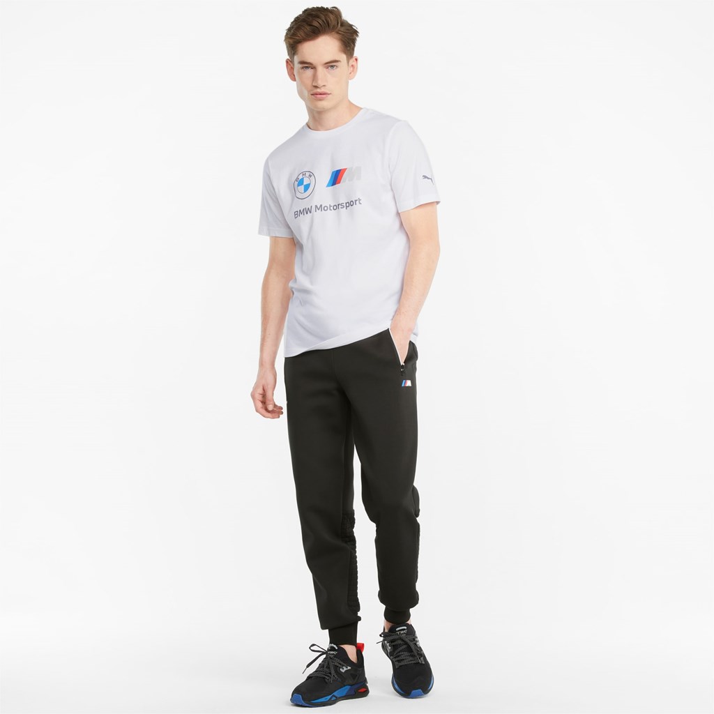 Puma BMW M Motorsport Essentials Logo Løbe T-shirt Herre Hvide | 478160PSD