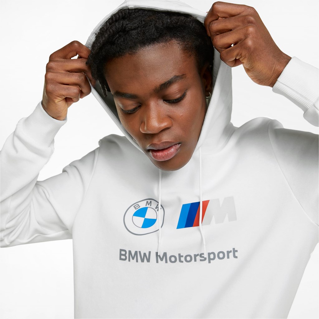 Puma BMW M Motorsport Essentials Trænings Hættetrøje Herre Hvide | 124693ZSO