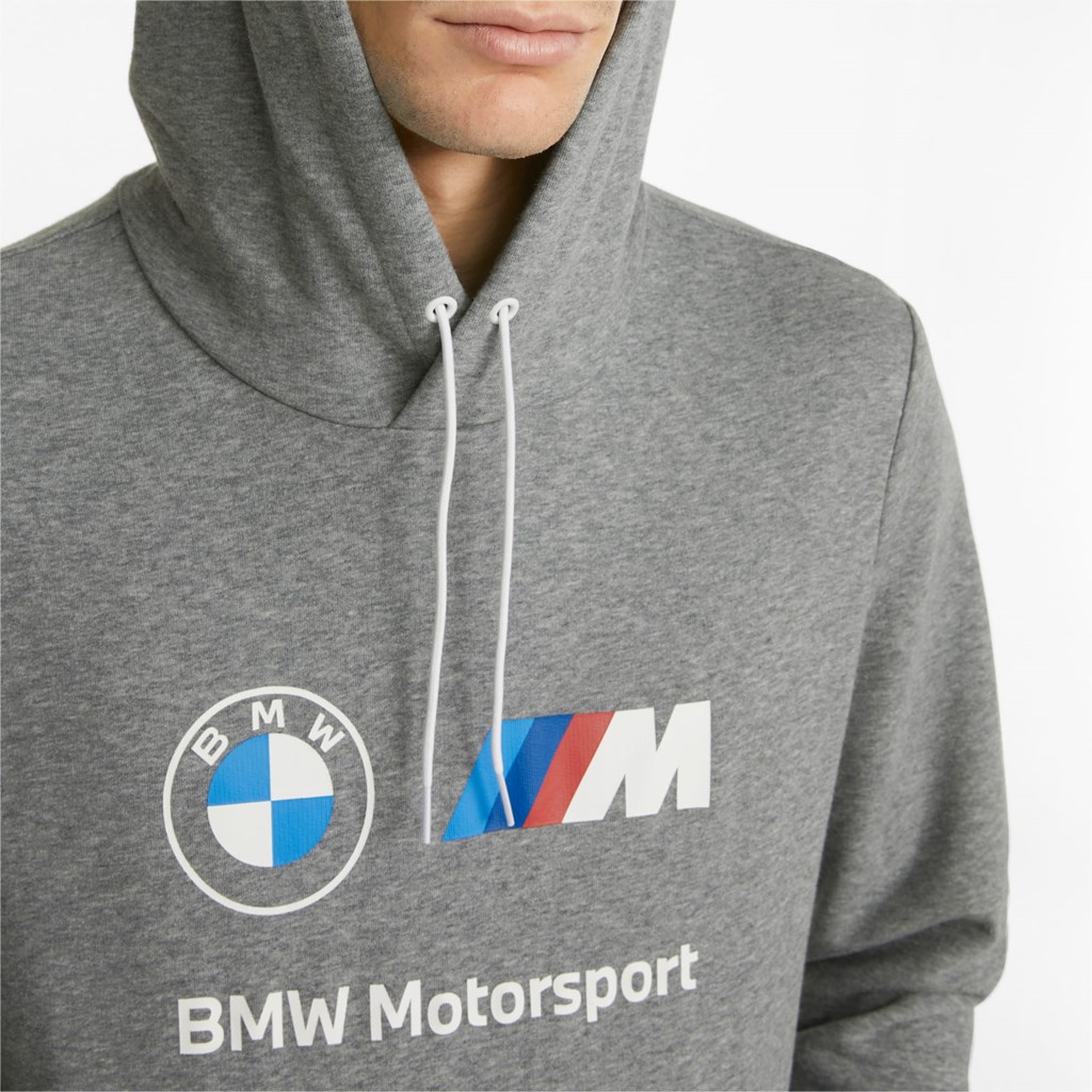 Puma BMW M Motorsport Essentials Trænings Hættetrøje Herre Medium Gray Heather | 684932ONB