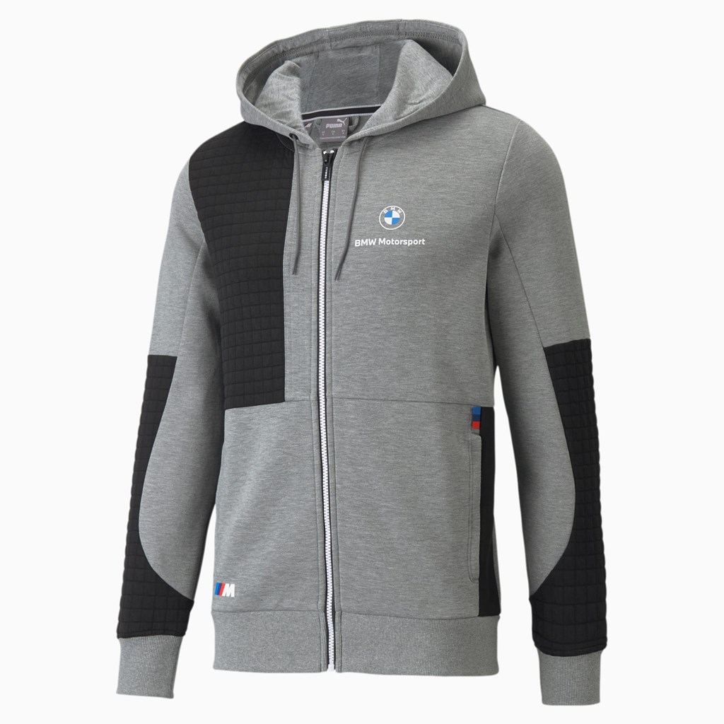 Puma BMW M Motorsport Full-Zip Hættetrøje Herre Medium Gray Heather | 140359BYL