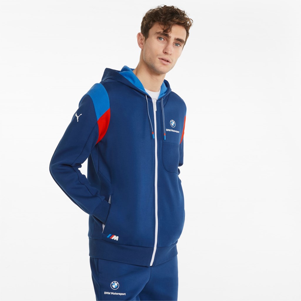 Puma BMW M Motorsport Hætte Sweat Jakke Herre Blå | 639450FXH