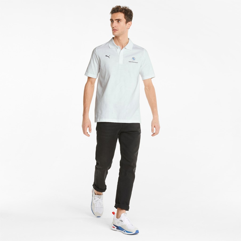 Puma BMW M Motorsport Jacquard Polo Shirt Herre Hvide | 064578VRO