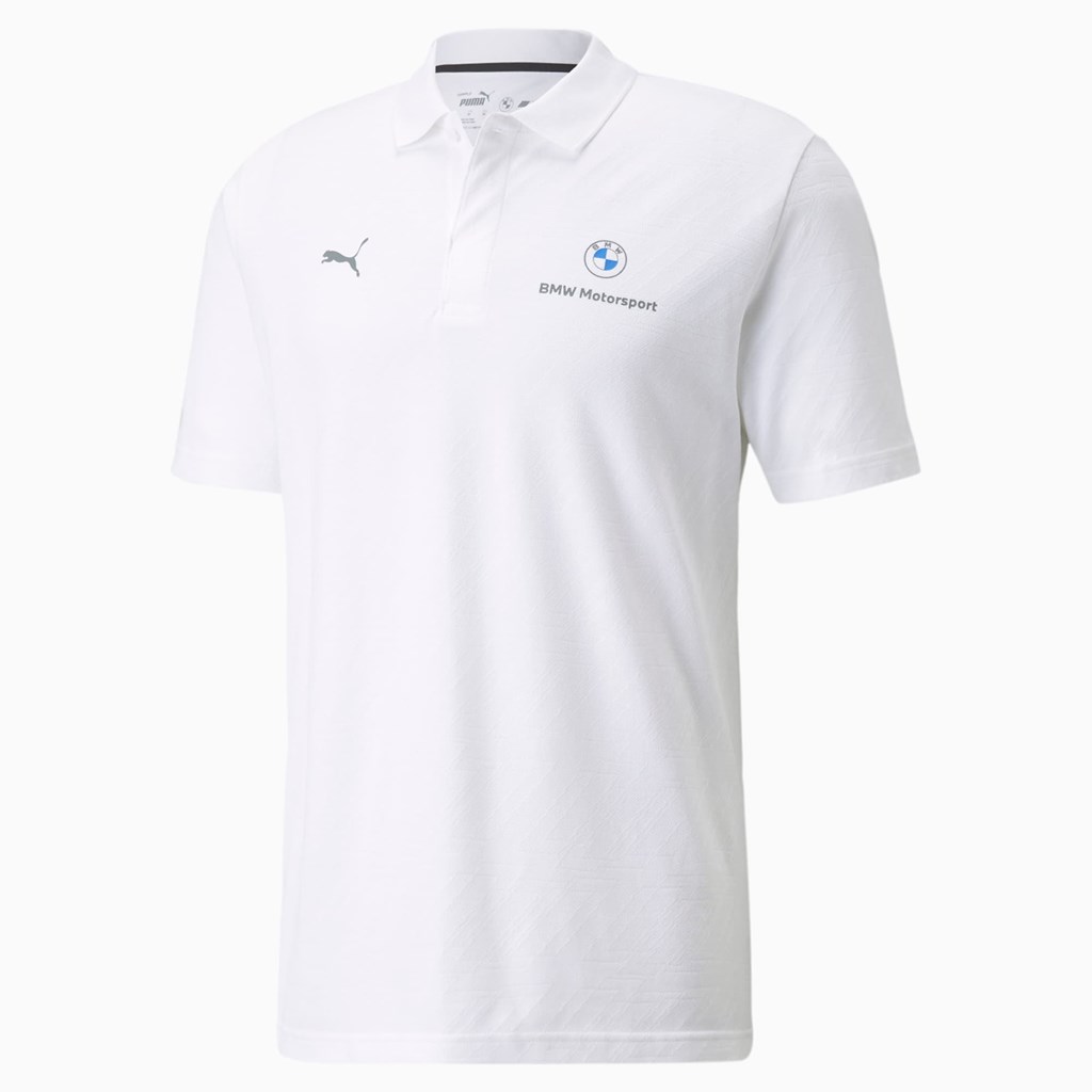 Puma BMW M Motorsport Jacquard Polo Shirt Herre Hvide | 436210FRQ