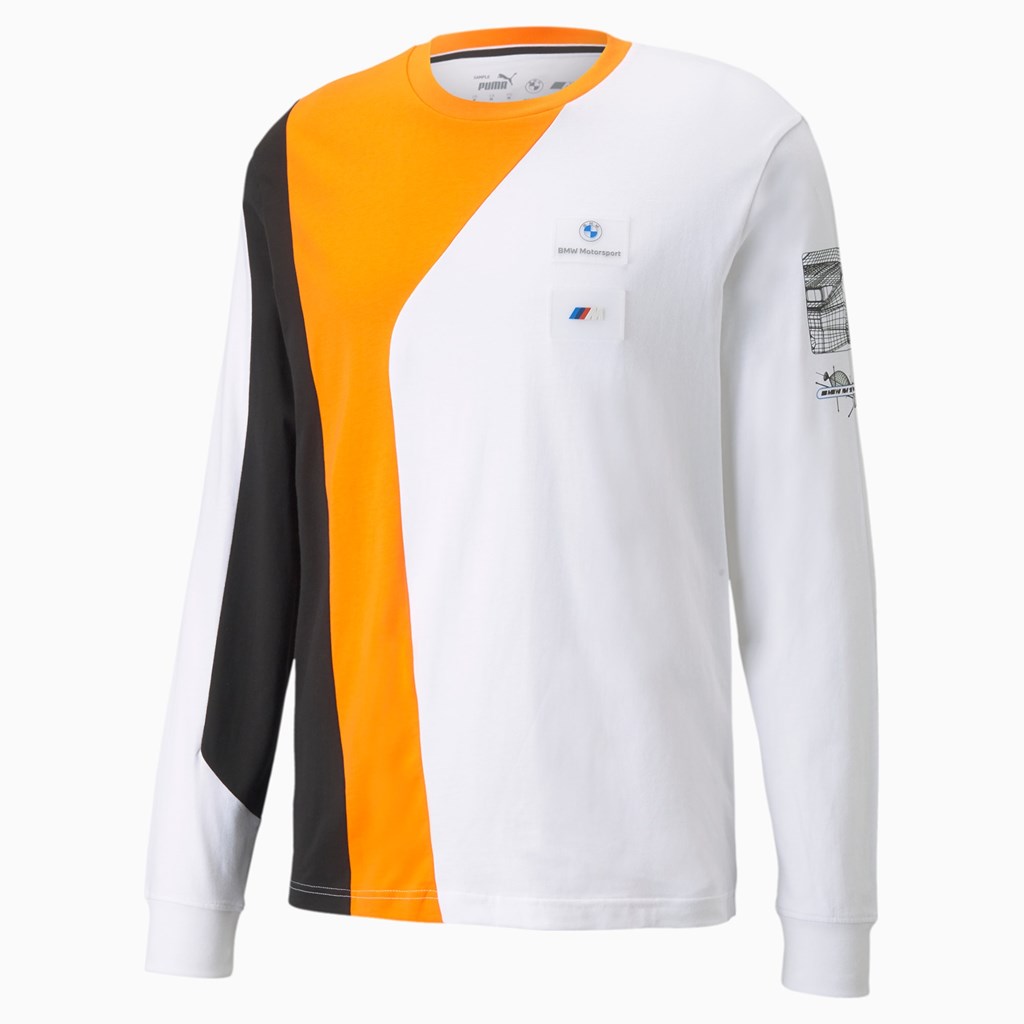 Puma BMW M Motorsport Street Long Sleeve Løbe T-shirt Herre Orange | 641875URB