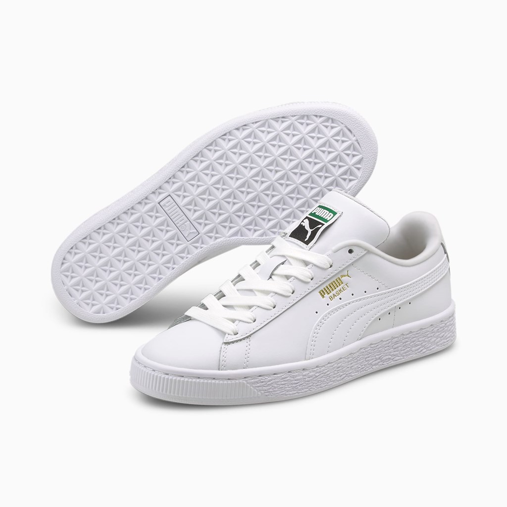 Puma Basket Classic XXI JR Sneakers Drenge Hvide Hvide | 485612KRY