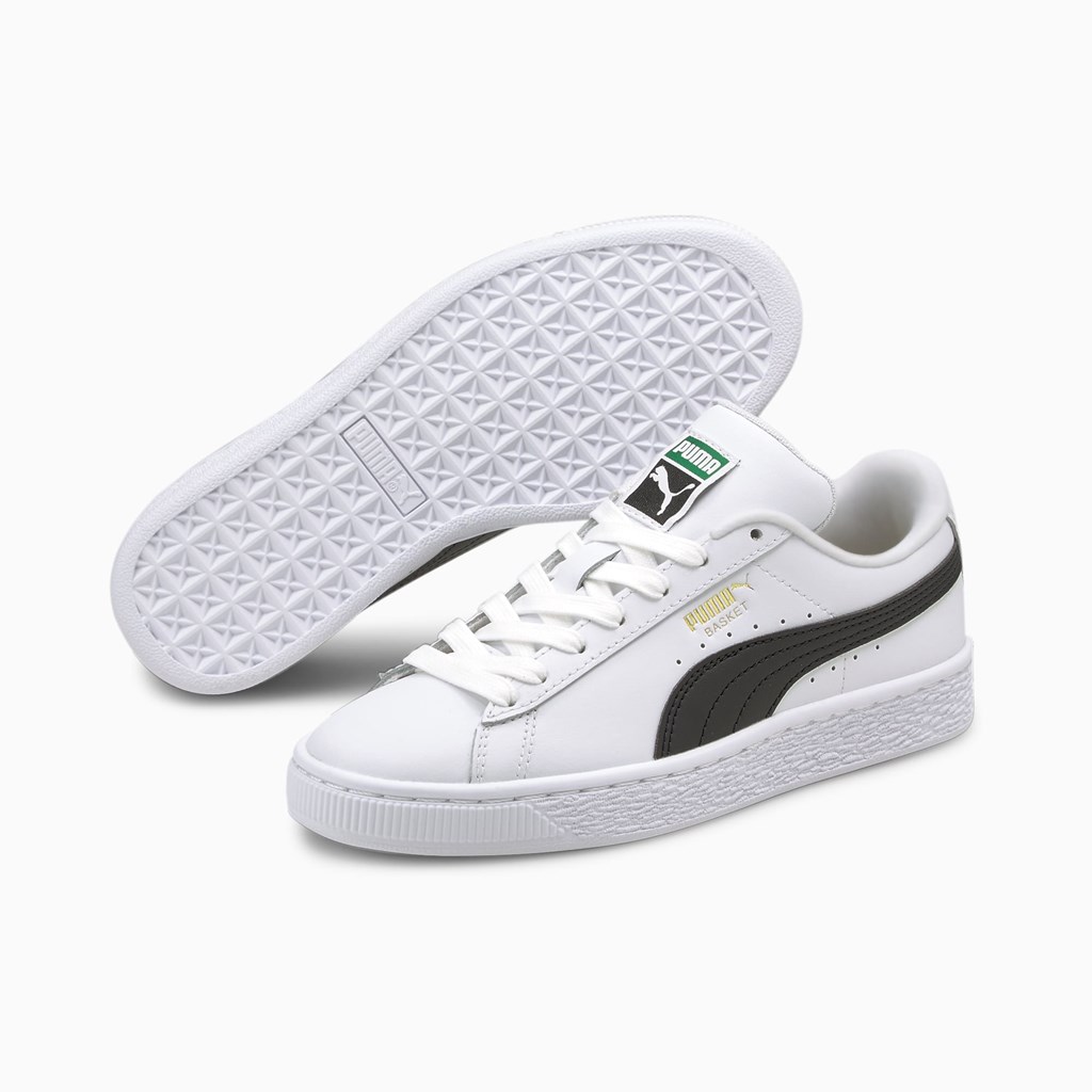 Puma Basket Classic XXI JR Sneakers Pige Hvide Sort | DF9015742