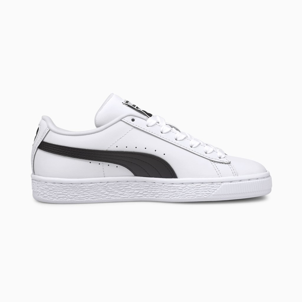 Puma Basket Classic XXI JR Sneakers Pige Hvide Sort | DF9015742