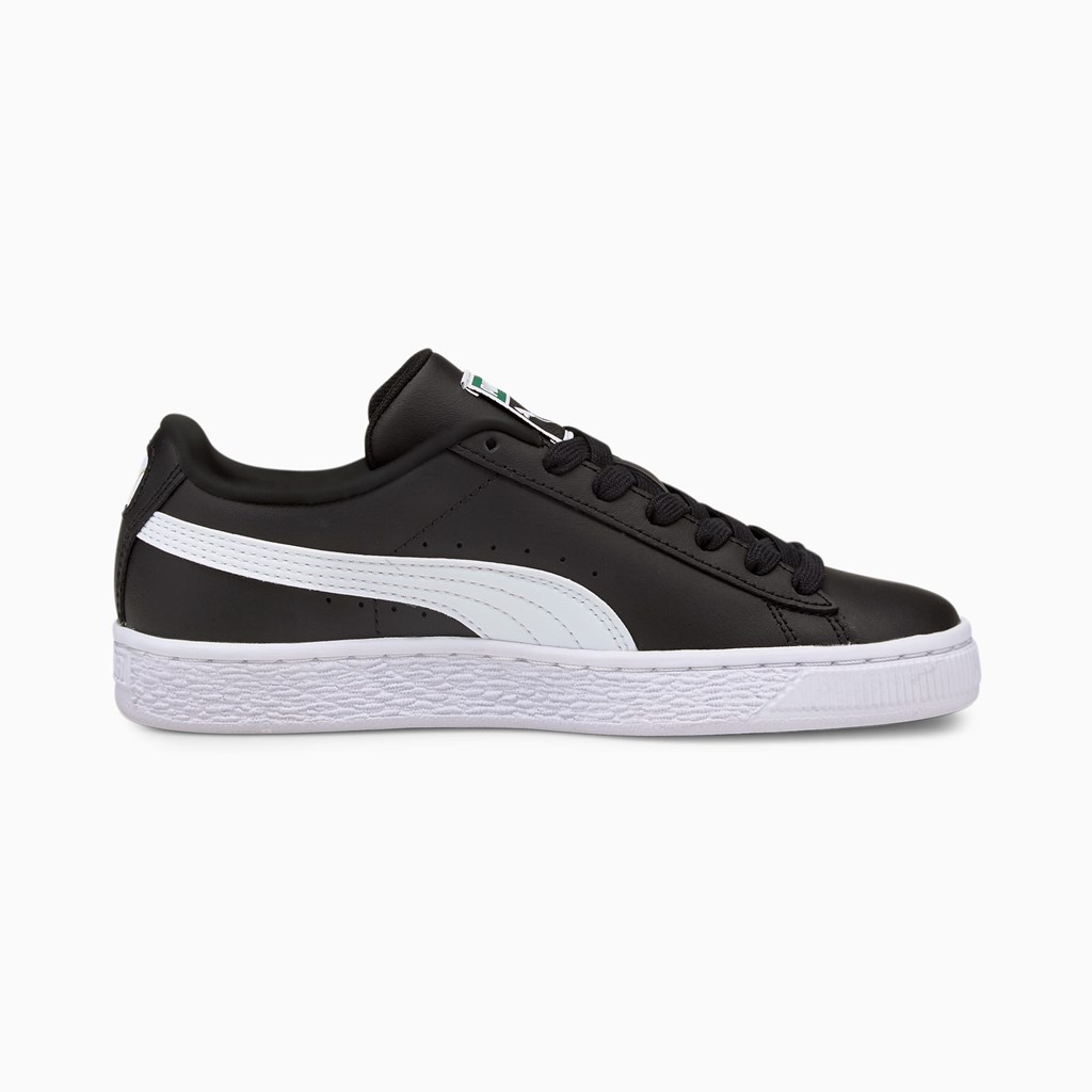 Puma Basket Classic XXI JR Sneakers Pige Sort Hvide | QG4983170