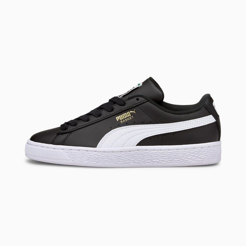 Puma Basket Classic XXI JR Sneakers Pige Sort Hvide | QG4983170