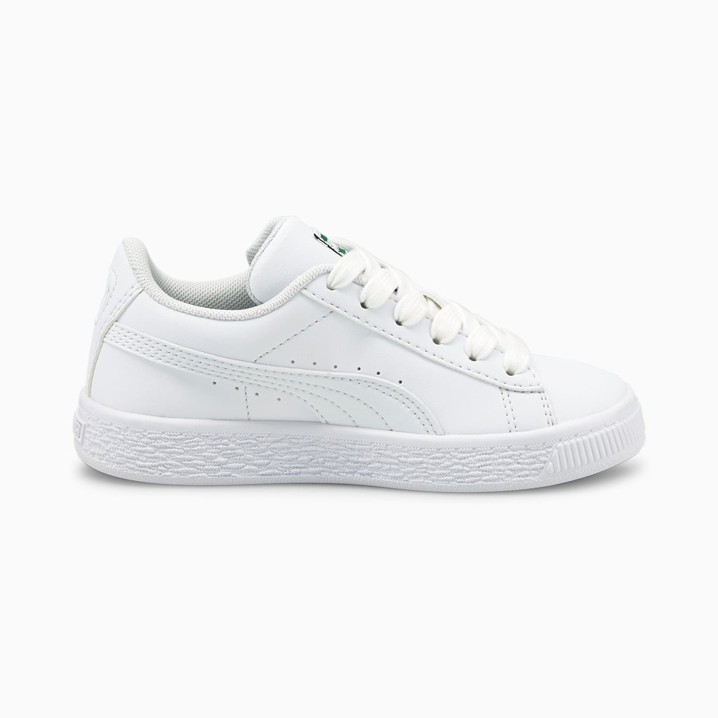 Puma Basket Classic XXI Little Sneakers Pige Hvide Hvide | 387105NKG