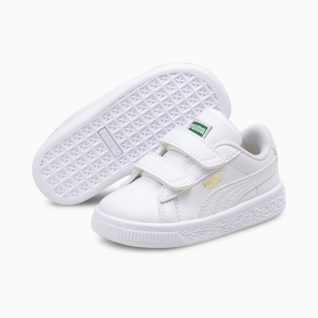 Puma Basket Classic XXI Toddler Sneakers Pige Hvide Hvide | 194036OGD