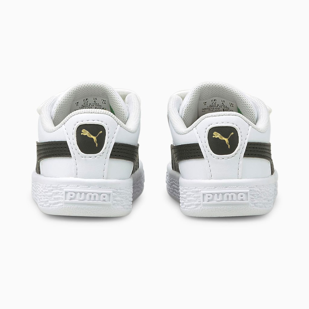 Puma Basket Classic XXI Toddler Sneakers Drenge Hvide Sort | 348759CMF