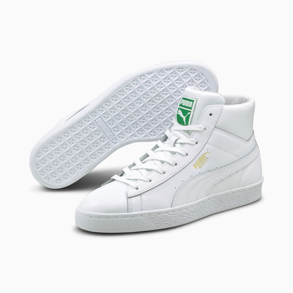 Puma Basket Mid XXI Sneakers Herre Hvide Hvide | CN0675381