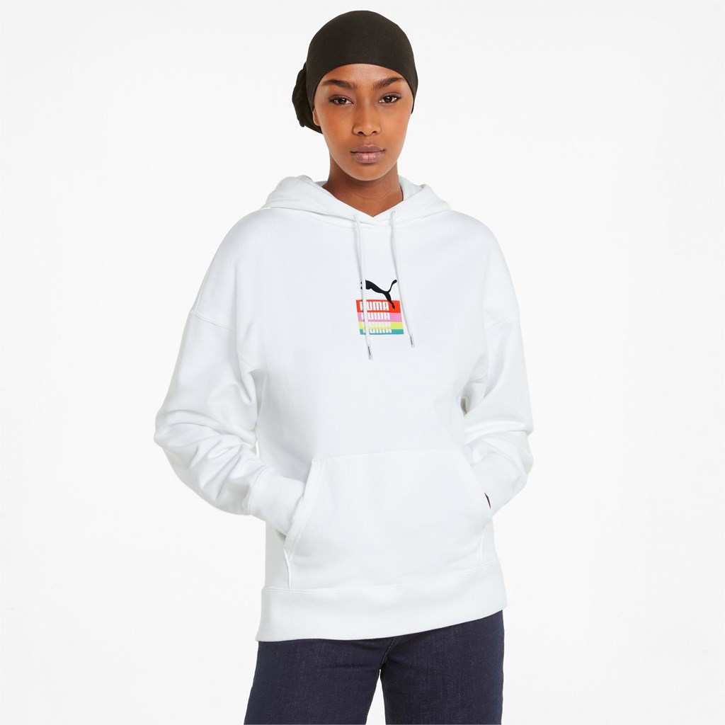 Puma Brand Love Hættetrøje Dame Hvide | 492637GHQ