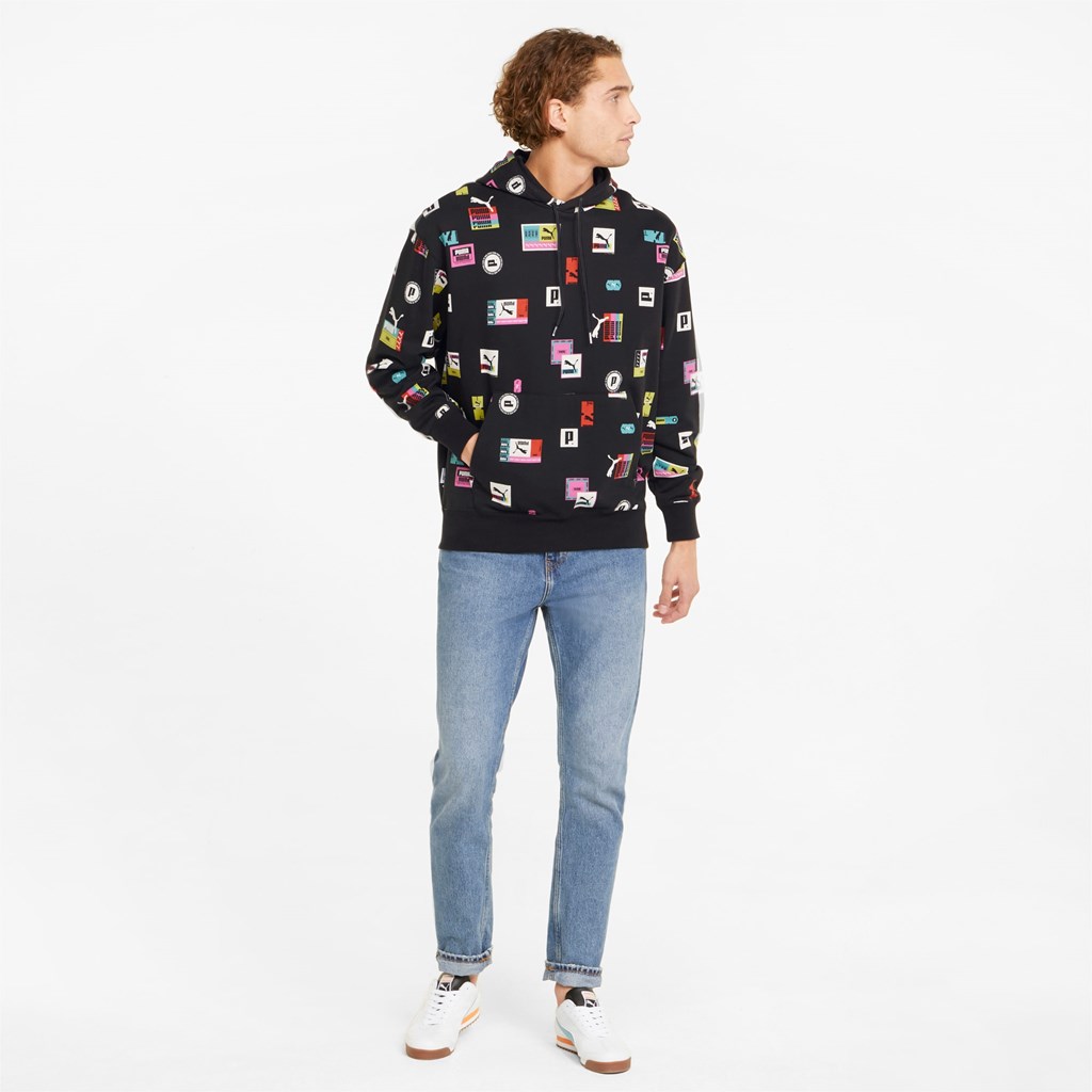 Puma Brand Love Printed Hættetrøje Herre Sort | 935106MNP