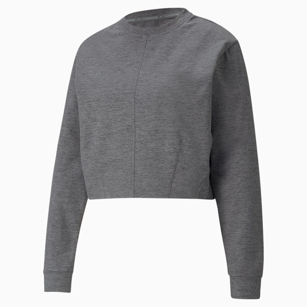 Puma CLOUDSPUN Crew Neck Trænings Sweatshirt Dame Sort | IE6825713