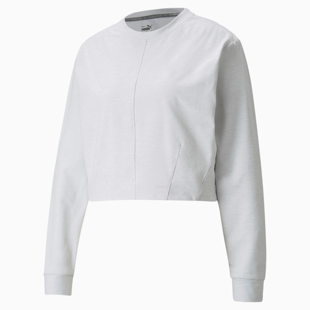 Puma CLOUDSPUN Crew Neck Trænings Sweatshirt Dame Nimbus Cloud Heather | SI7438501