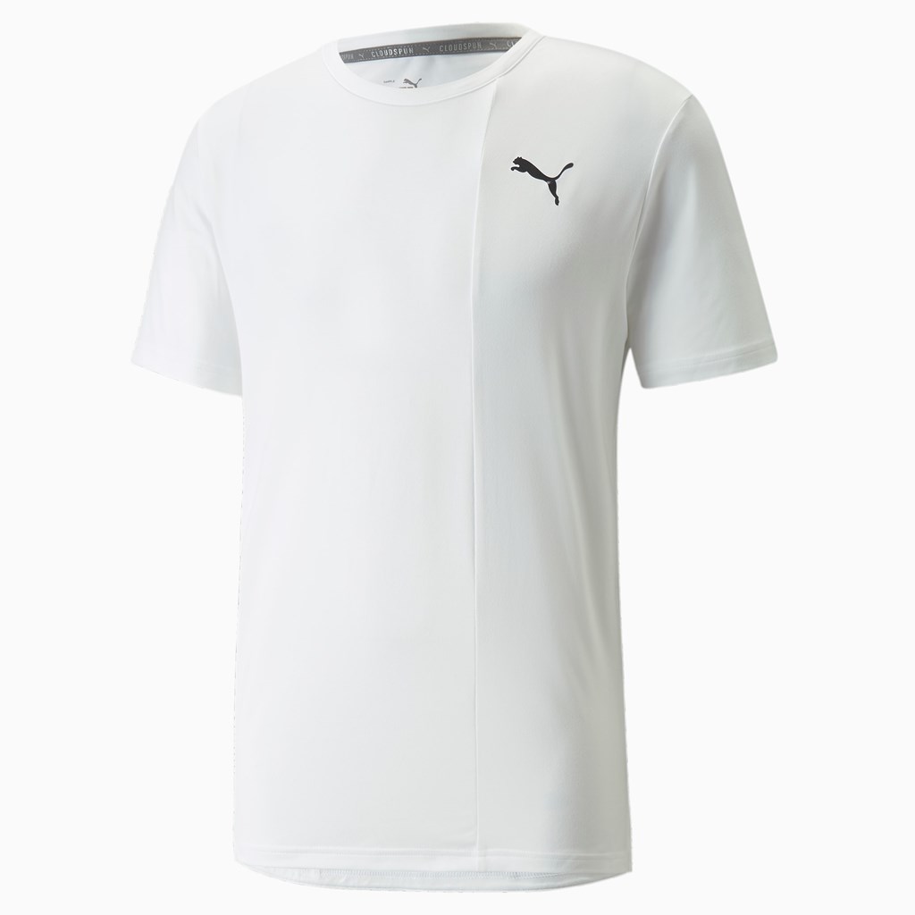 Puma CLOUDSPUN Kort Sleeve Trænings Løbe T-shirt Herre Hvide | 049125YGC