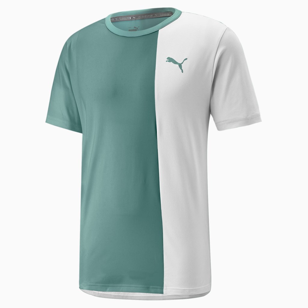 Puma CLOUDSPUN Kort Sleeve Trænings Løbe T-shirt Herre Blå Hvide | 724316YEW