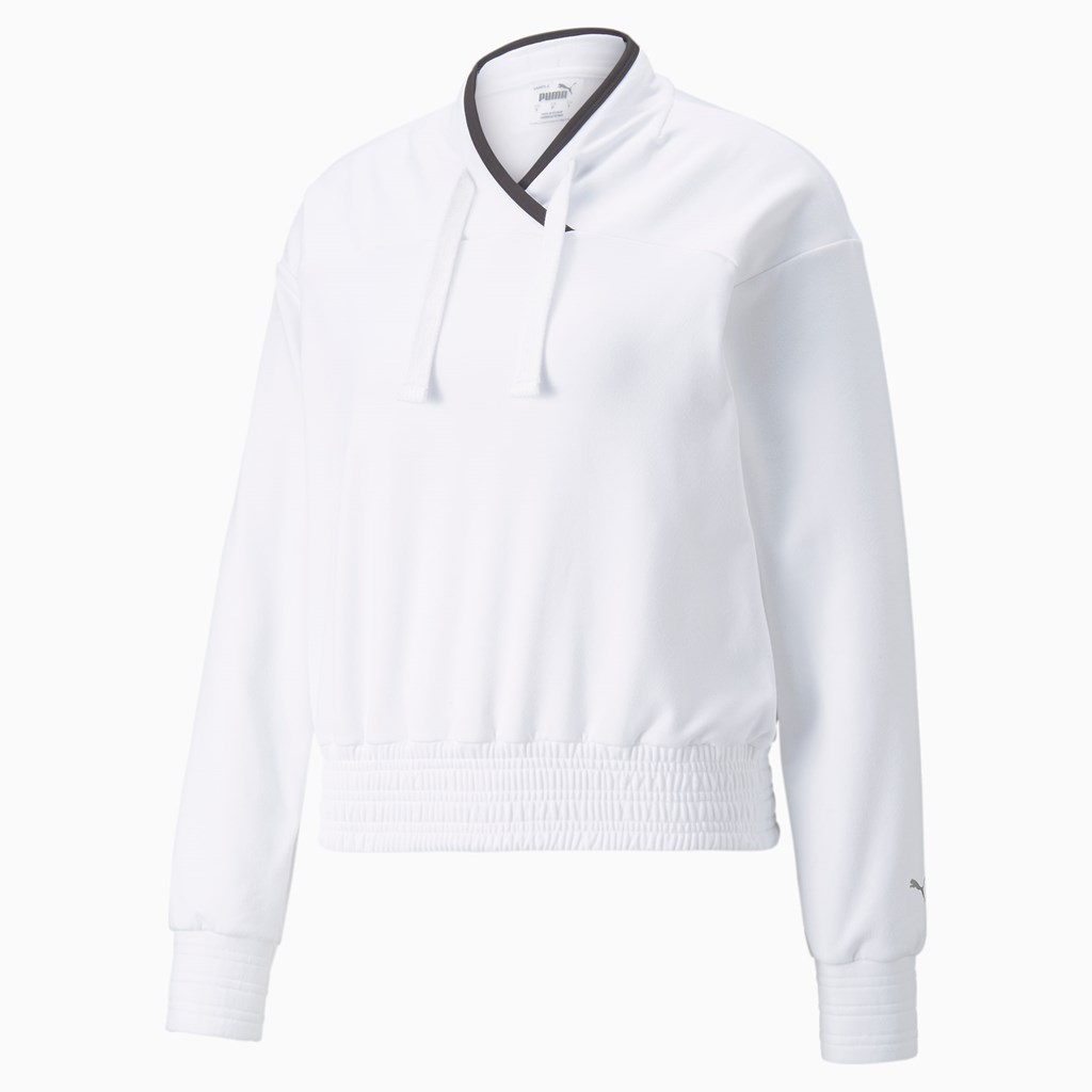 Puma CLOUDSPUN Mode Luxe Trænings Sweatshirt Dame Hvide | QT1296540