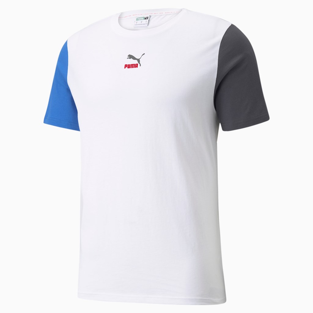 Puma CLSX Løbe T-shirt Herre Hvide | 953670BXP