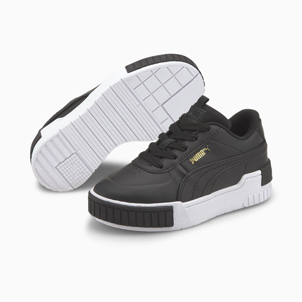 Puma Cali Sports Little Sneakers Pige Sort Hvide | OI9823014