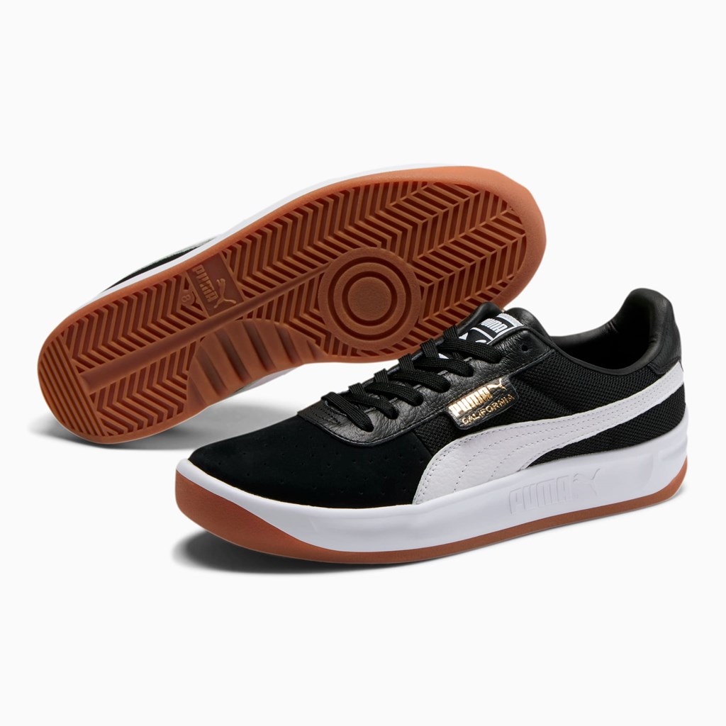 Puma California Casual Sneakers Herre Sort Hvide Guld | XN9361028