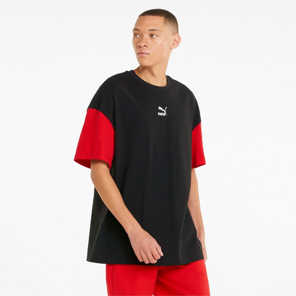 Puma Classics Block Boxy Løbe T-shirt Herre Sort | 083976LPY