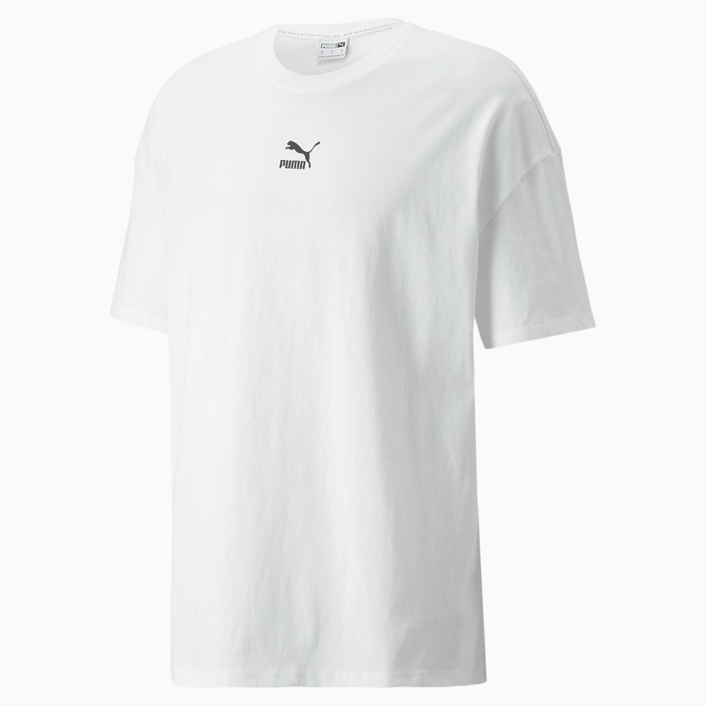 Puma Classics Boxy Løbe T-shirt Herre Hvide | 387465ANZ