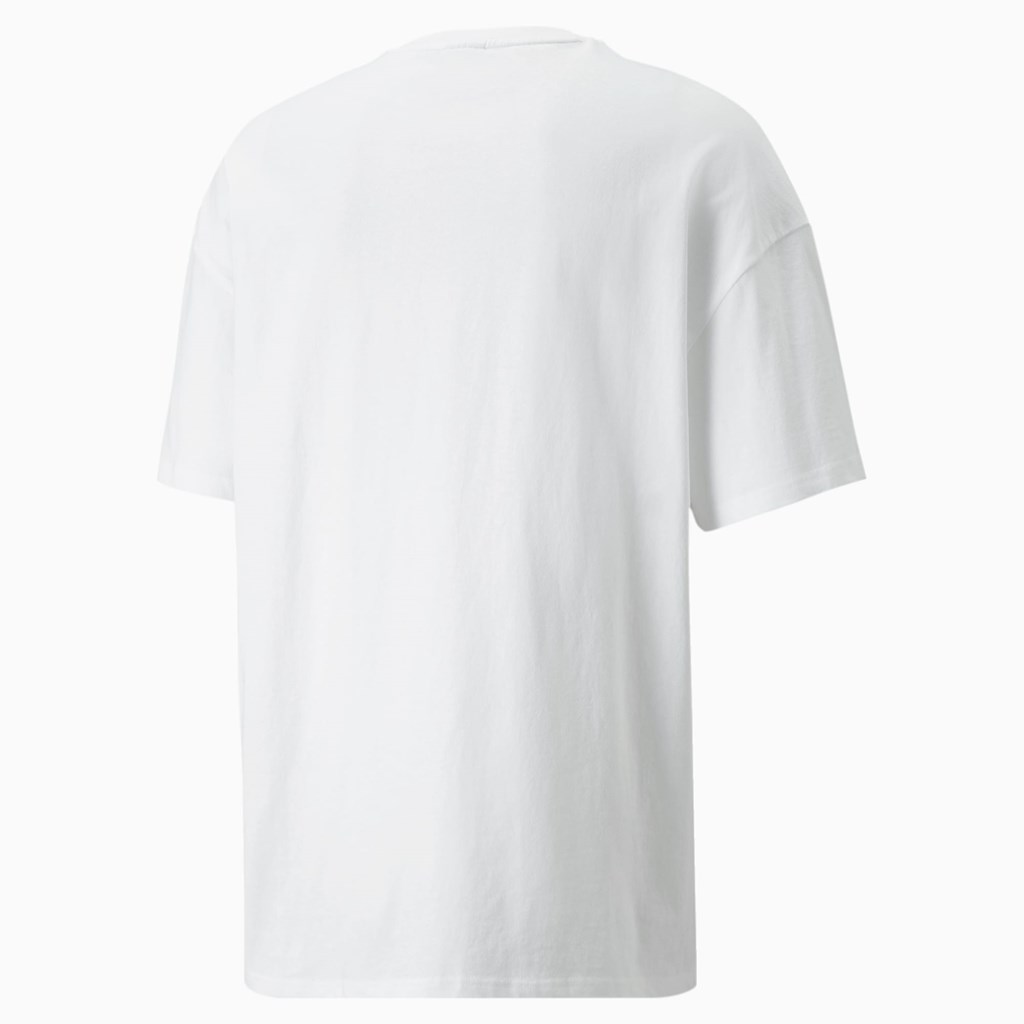 Puma Classics Boxy Løbe T-shirt Herre Hvide | 387465ANZ