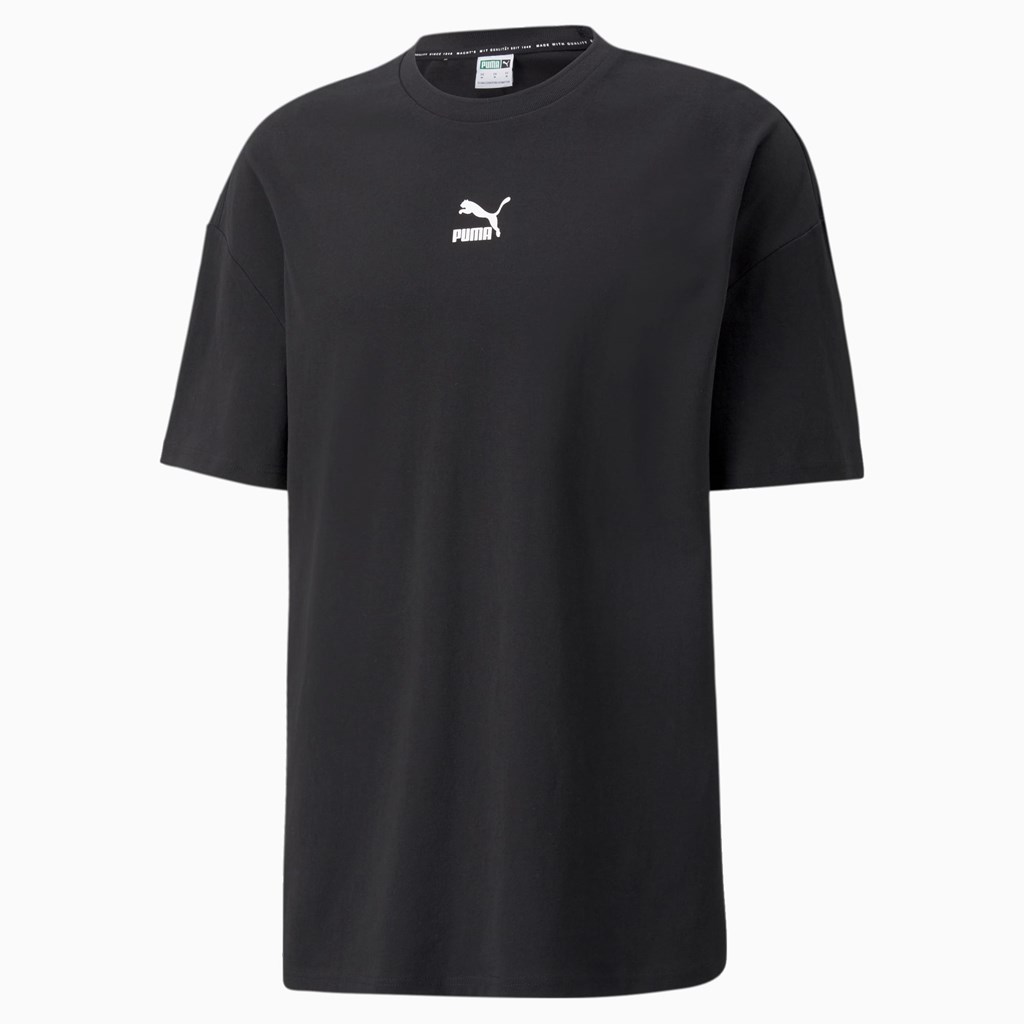 Puma Classics Boxy Løbe T-shirt Herre Sort | 308729KFZ