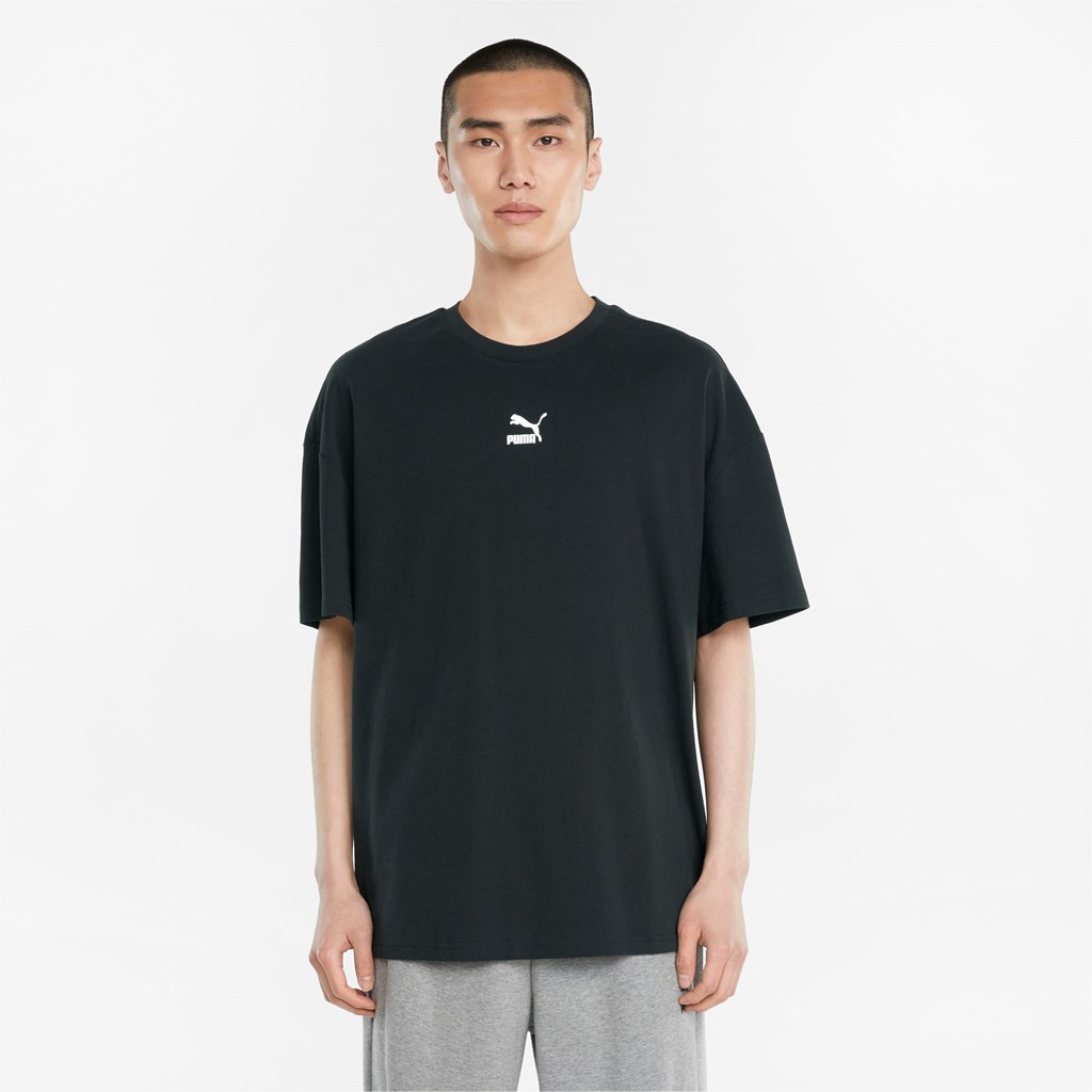 Puma Classics Boxy Løbe T-shirt Herre Sort | 308729KFZ