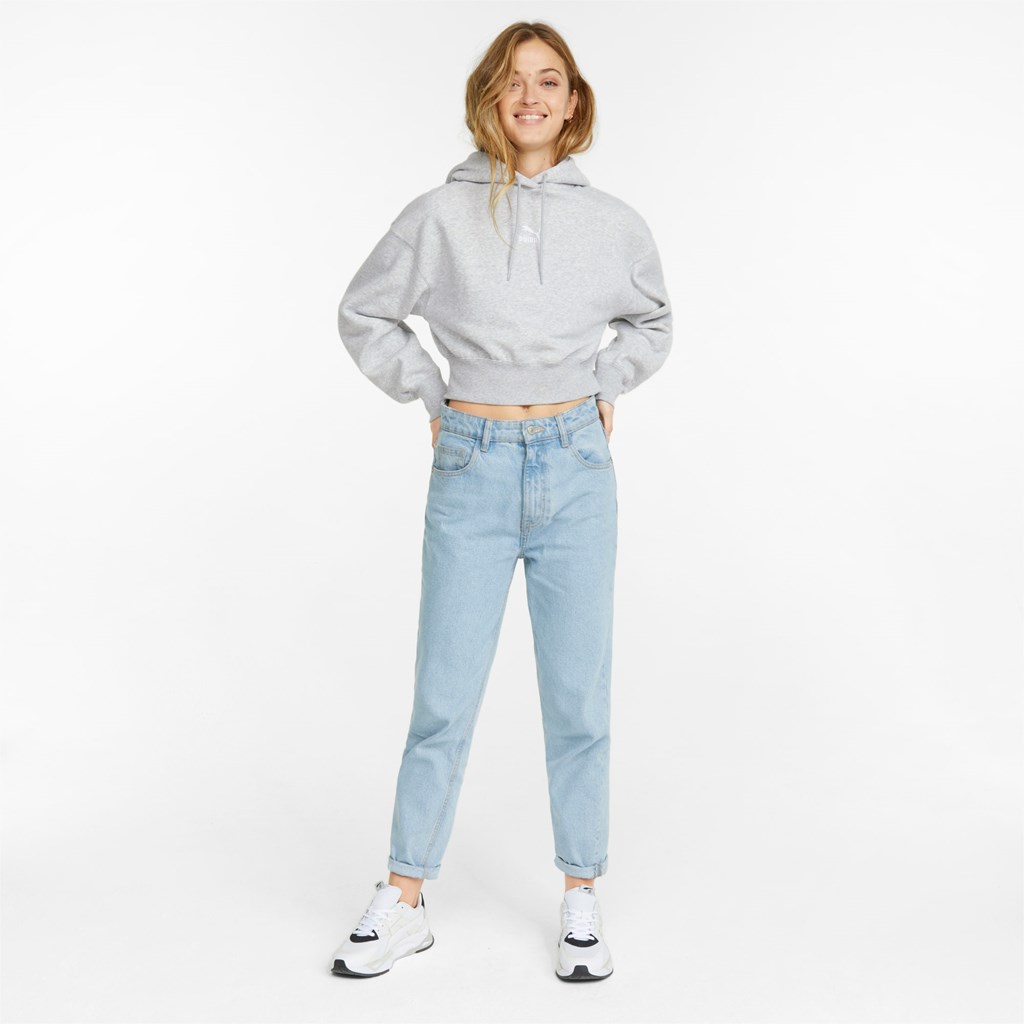 Puma Classics Cropped Hættetrøje Dame Lyse | 058296VUH