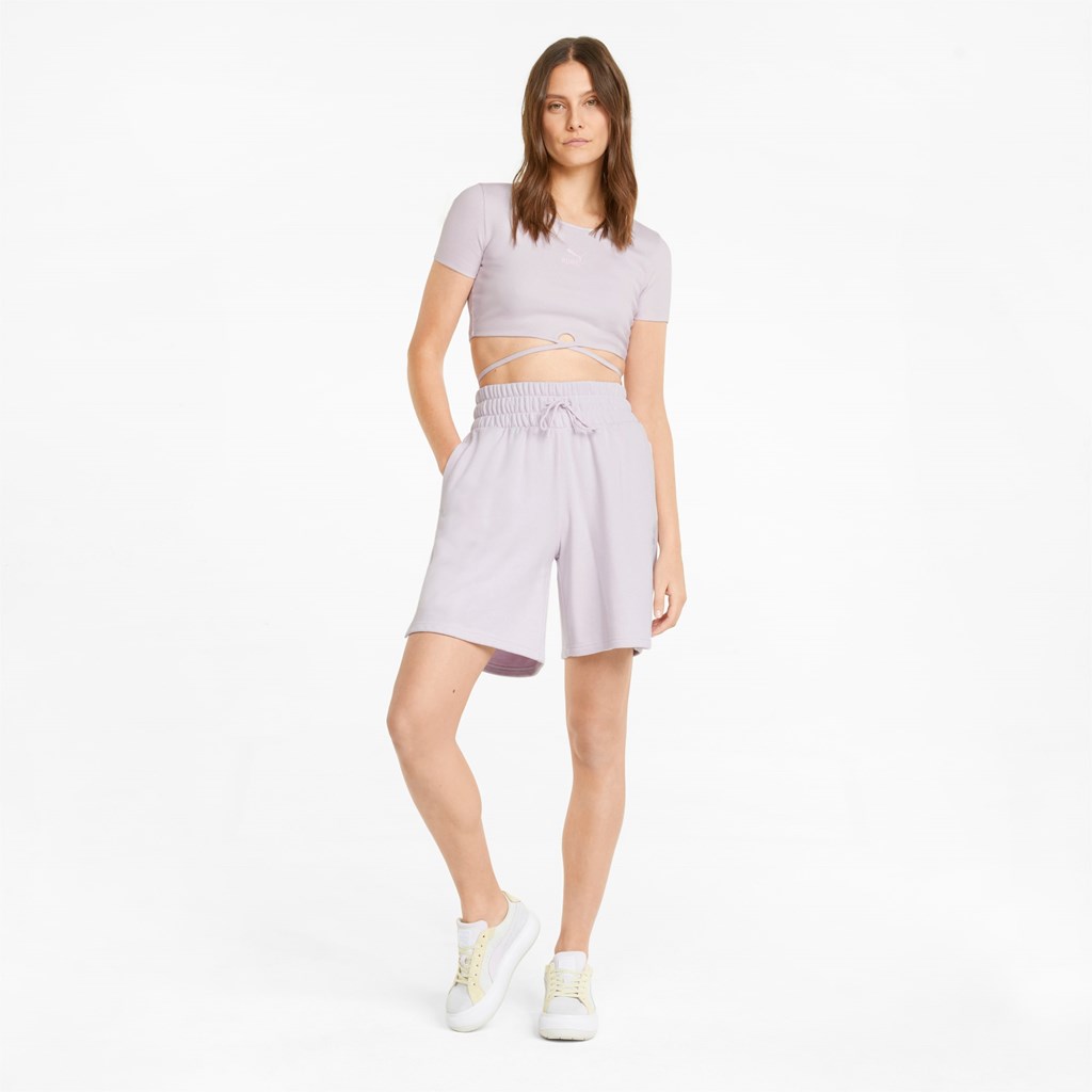 Puma Classics High-Talje Shorts Dame Lavendel | 481096DHE