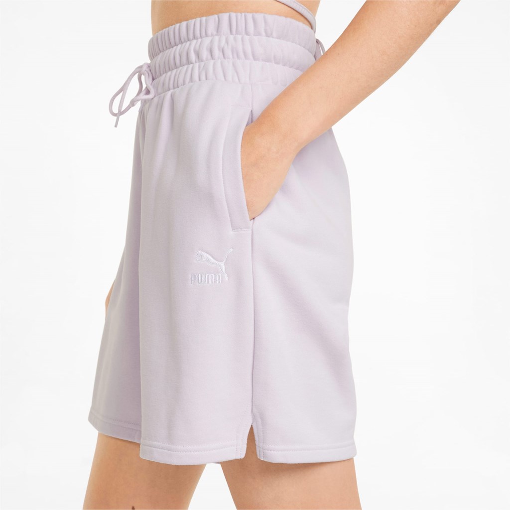 Puma Classics High-Talje Shorts Dame Lavendel | 481096DHE