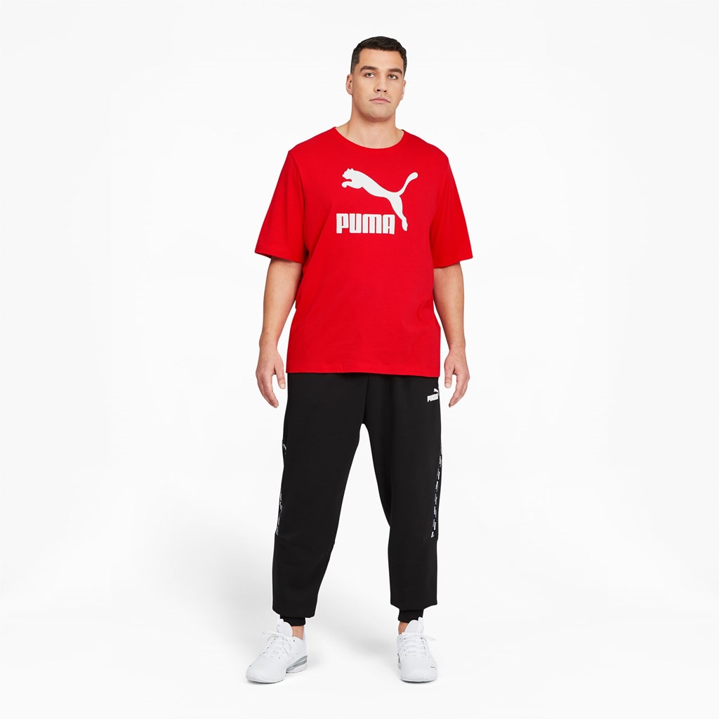 Puma Classics Logo BT Løbe T-shirt Herre Rød Hvide | 046291MZX