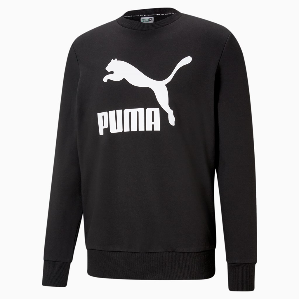 Puma Classics Logo Crew Neck Sweatshirt Herre Sort | IR5129403