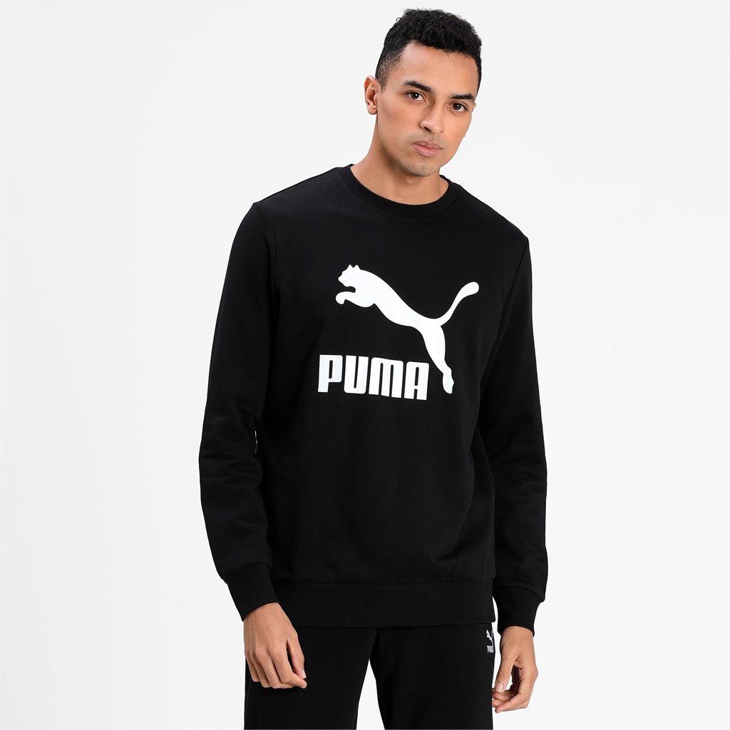 Puma Classics Logo Crew Neck Sweatshirt Herre Sort | IR5129403