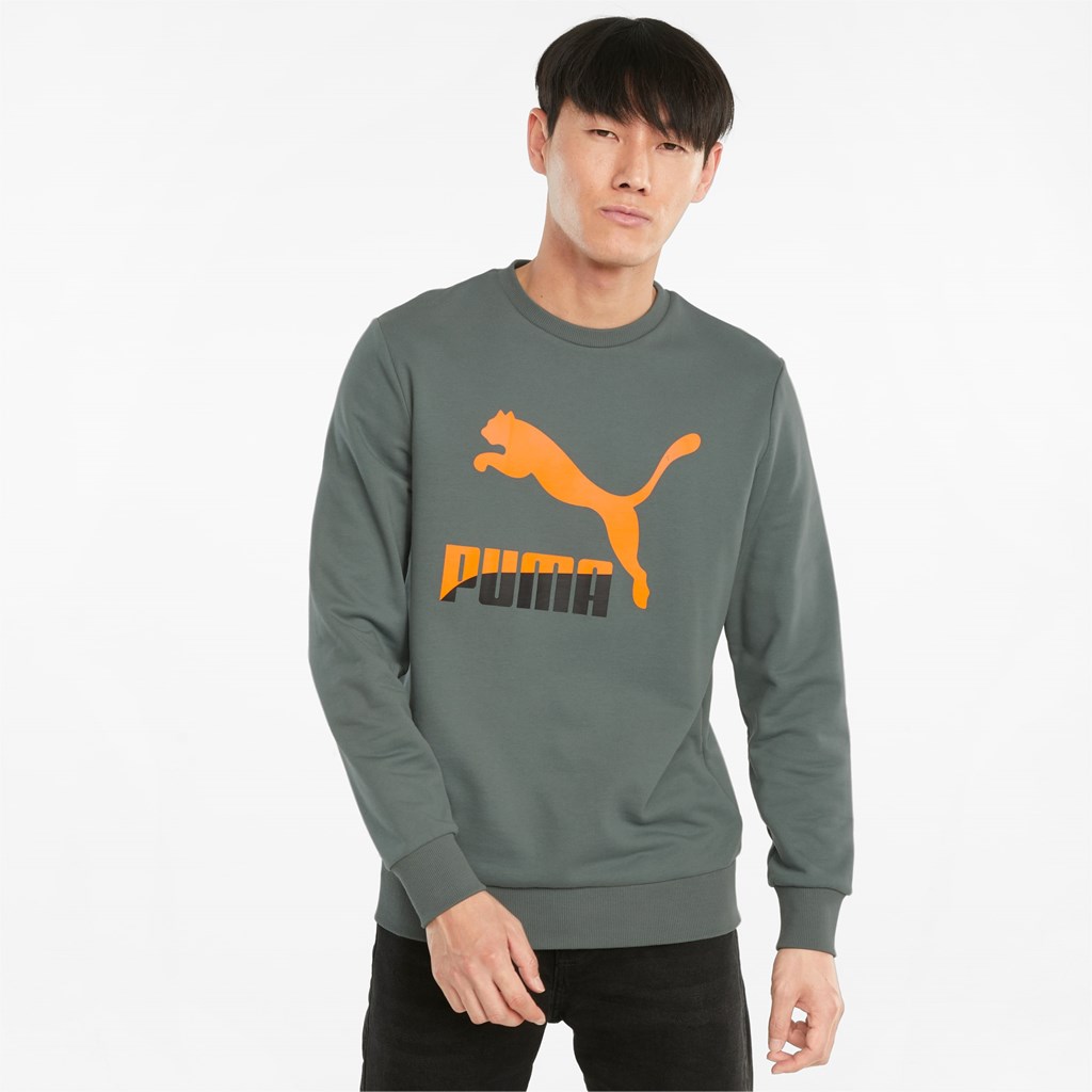 Puma Classics Logo Crew Neck Trøjer Herre Grøn | IW3501479