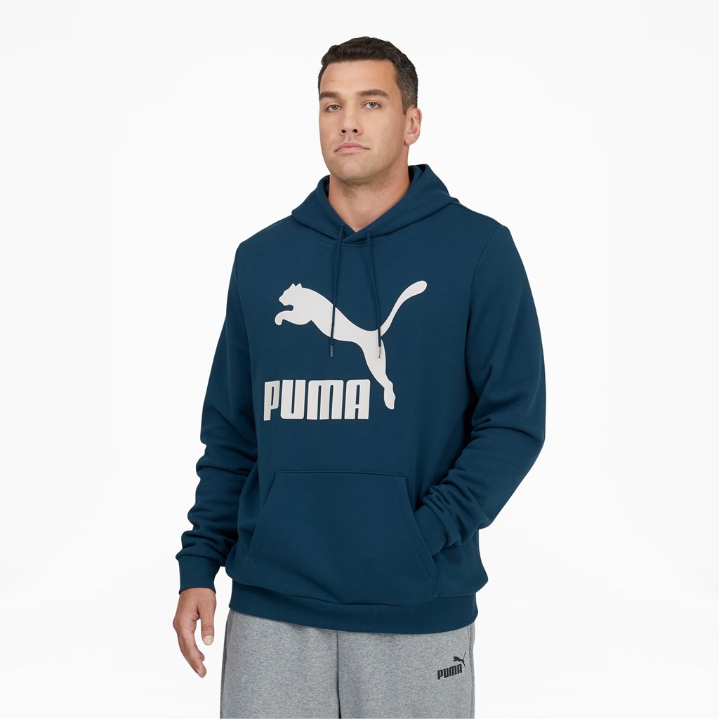 Puma Classics Logo FL BT Hættetrøje Herre Blå | 863120MQC